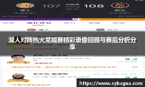 湖人对阵热火常规赛精彩录像回顾与赛后分析分享